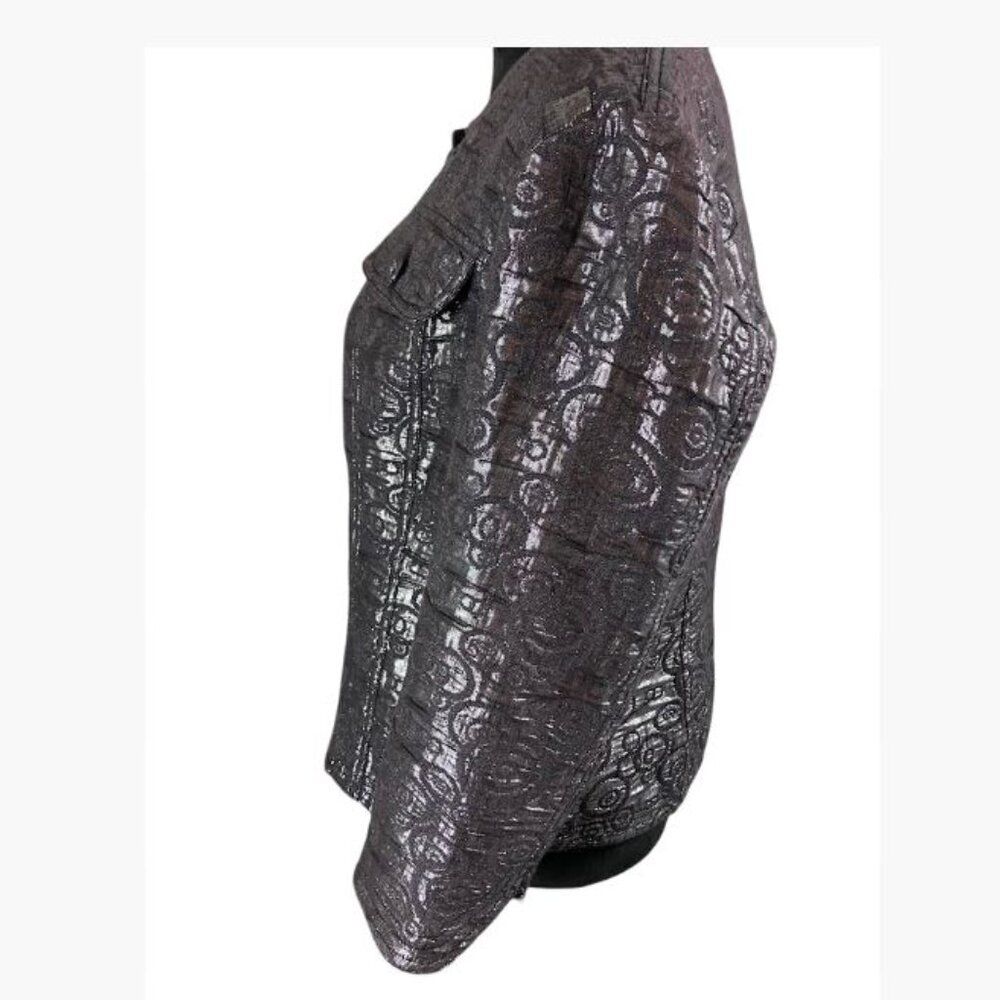 Ruby Rd Geometric Patterned Jacket In Gunmetal Gr… - image 4